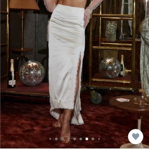 12th tribe Lainey lace satin skirt